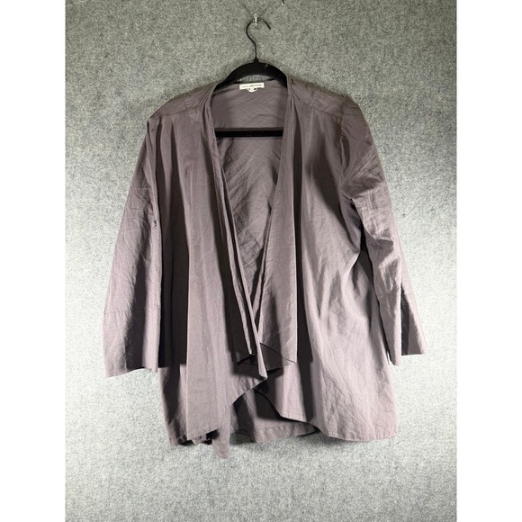 STANDARD JAMES PERSE Sweaters - STANDARD JAMES PERSE Women Gray Knit Cardigan Open Front Size 3 Large Minimalist